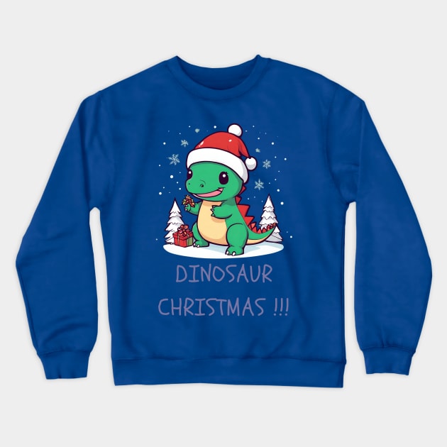 Dinosaur Christmas Crewneck Sweatshirt by Tee Trendz